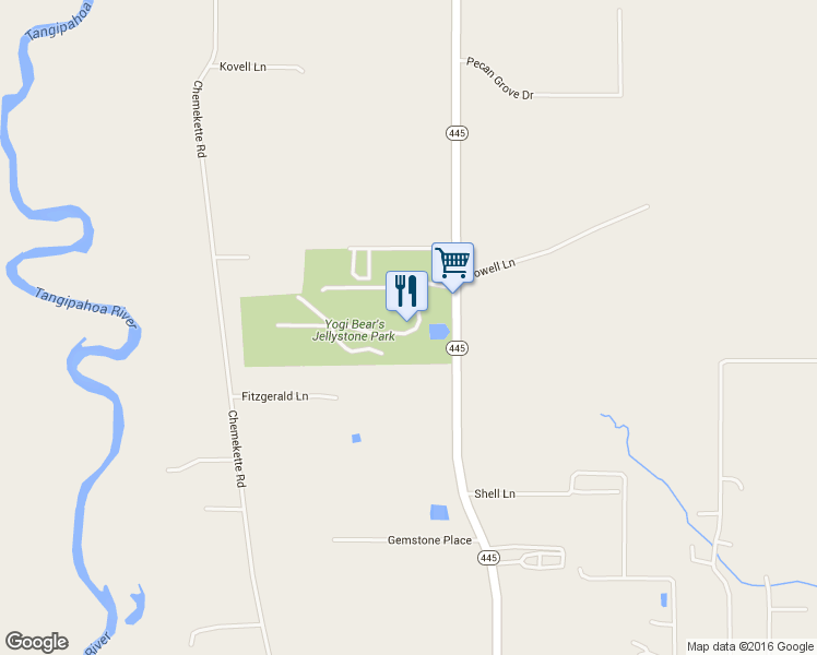 map of restaurants, bars, coffee shops, grocery stores, and more near 46049 Louisiana 445 in Robert