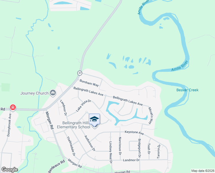 map of restaurants, bars, coffee shops, grocery stores, and more near 18207 Bellingrath Lakes Avenue in Central