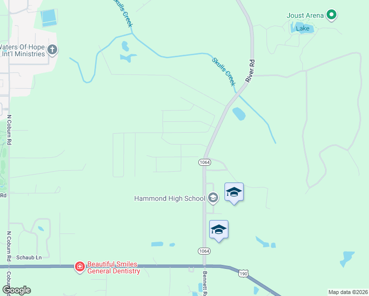 map of restaurants, bars, coffee shops, grocery stores, and more near 20480 Providence Park Boulevard in Hammond