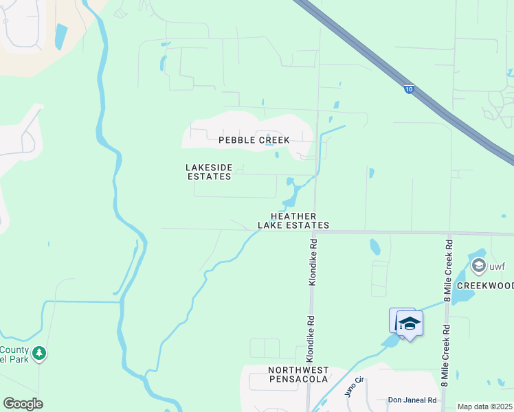 map of restaurants, bars, coffee shops, grocery stores, and more near 4640 Deerfield Drive in Pensacola