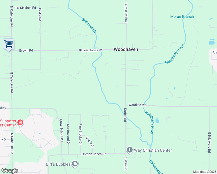 map of restaurants, bars, coffee shops, grocery stores, and more near 46081 Durbin Road in Hammond