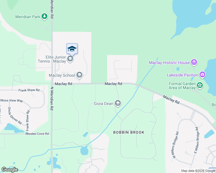 map of restaurants, bars, coffee shops, grocery stores, and more near 3700 Bobbin Brook Way in Tallahassee