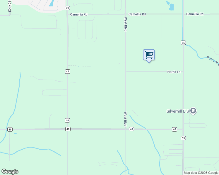 map of restaurants, bars, coffee shops, grocery stores, and more near 20407 West Boulevard in Silverhill