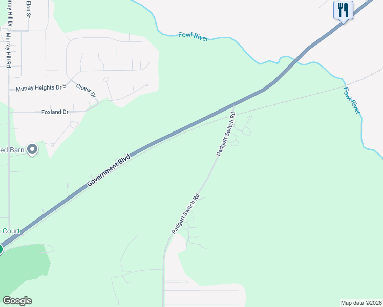 map of restaurants, bars, coffee shops, grocery stores, and more near 8164 Padgett Switch Road in Irvington
