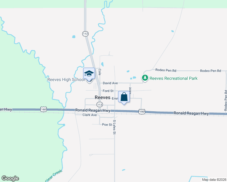map of restaurants, bars, coffee shops, grocery stores, and more near 300-318 Ford Street in Reeves