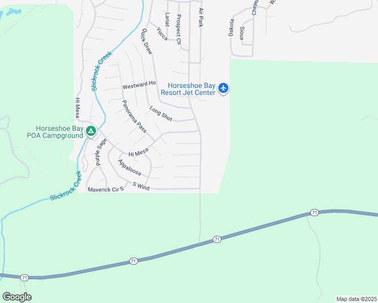 map of restaurants, bars, coffee shops, grocery stores, and more near 106 Cap Rock Drive in Horseshoe Bay