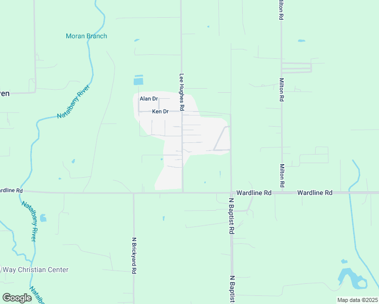 map of restaurants, bars, coffee shops, grocery stores, and more near 11577 Lee Hughes Road in Hammond