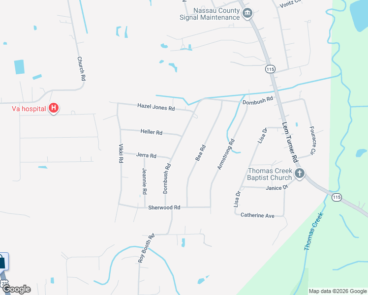 map of restaurants, bars, coffee shops, grocery stores, and more near 54346 Dornbush Road in Callahan