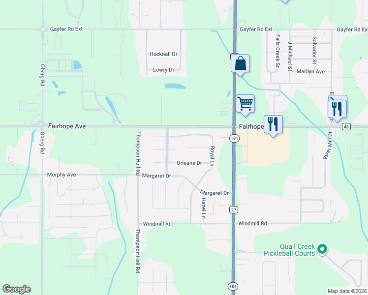map of restaurants, bars, coffee shops, grocery stores, and more near 399 Saint Charles Court in Fairhope