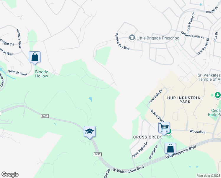 map of restaurants, bars, coffee shops, grocery stores, and more near 13399 Mulvey Drive in Leander