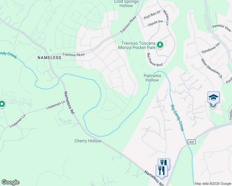 map of restaurants, bars, coffee shops, grocery stores, and more near 12798 Lone Mountain Pass in Leander