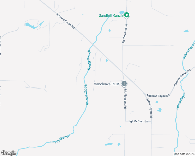 map of restaurants, bars, coffee shops, grocery stores, and more near 12400 Joey Lane Central in Vancleave