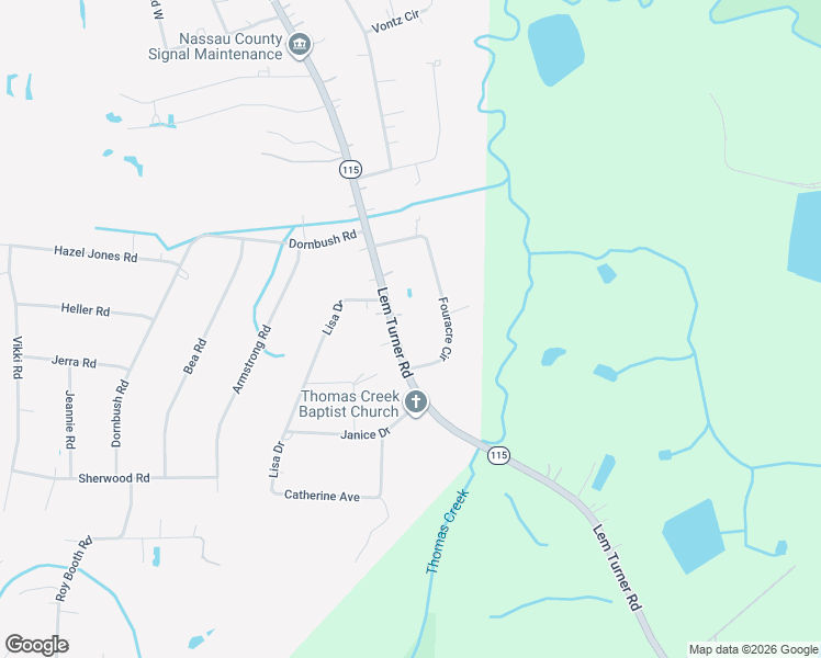 map of restaurants, bars, coffee shops, grocery stores, and more near 540176 Lem Turner Road in Callahan