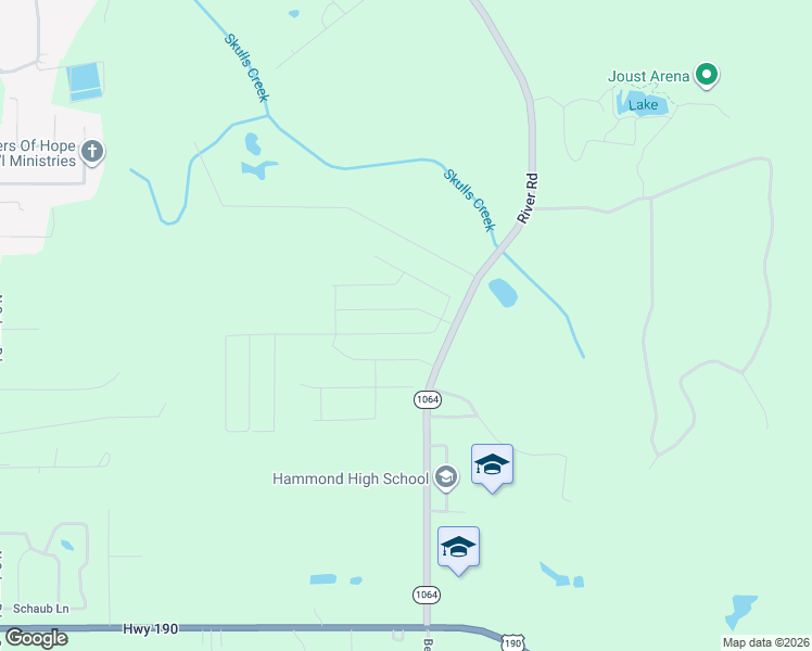 map of restaurants, bars, coffee shops, grocery stores, and more near 20491 Providence Park Boulevard in Hammond