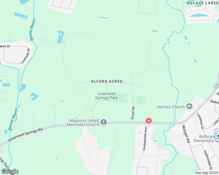 map of restaurants, bars, coffee shops, grocery stores, and more near 16225 Alford Drive in Central