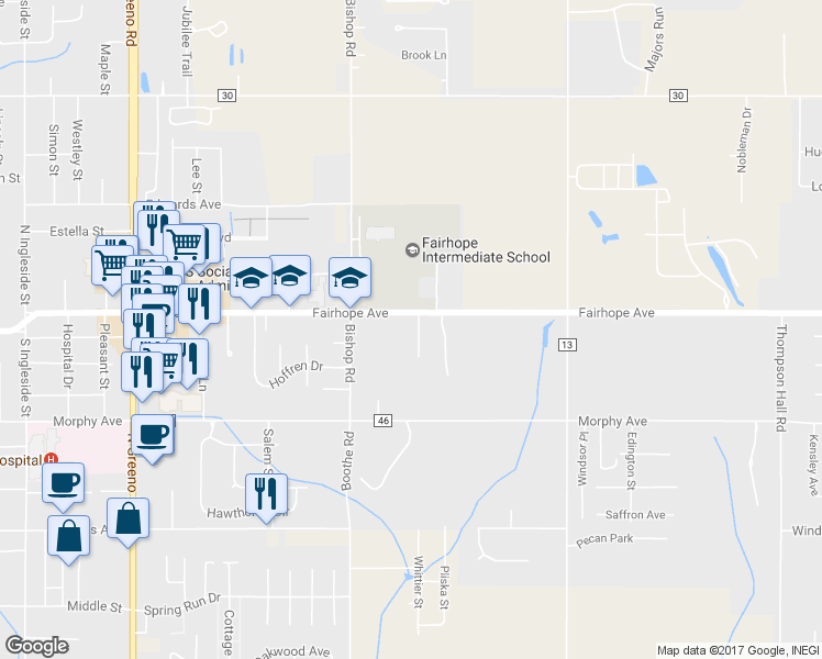 map of restaurants, bars, coffee shops, grocery stores, and more near 8600 Fairhope Avenue in Fairhope