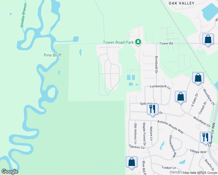 map of restaurants, bars, coffee shops, grocery stores, and more near 4660 Rivers Landing Way in Tallahassee