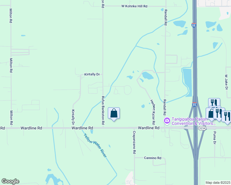 map of restaurants, bars, coffee shops, grocery stores, and more near 13054 Quick Boulevard in Hammond