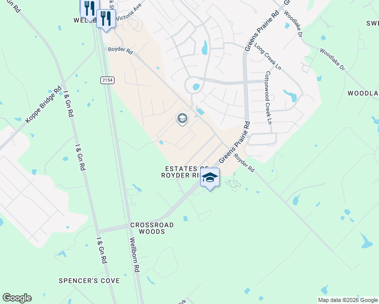 map of restaurants, bars, coffee shops, grocery stores, and more near 4396 Ledgestone Trail in College Station