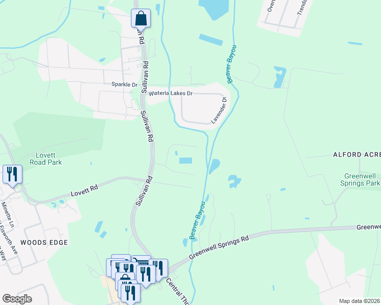 map of restaurants, bars, coffee shops, grocery stores, and more near 7824 Brett Place in Baton Rouge