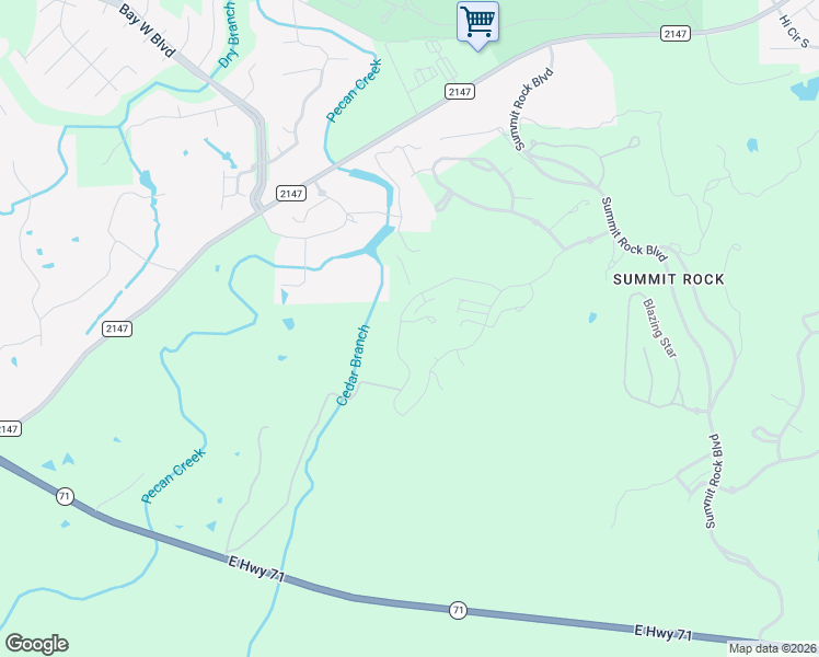 map of restaurants, bars, coffee shops, grocery stores, and more near 133 Mitchell Creek Drive in Horseshoe Bay