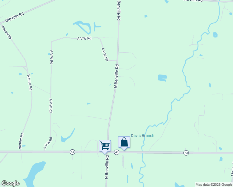 map of restaurants, bars, coffee shops, grocery stores, and more near 24160-24238 North Benville Road in Picayune