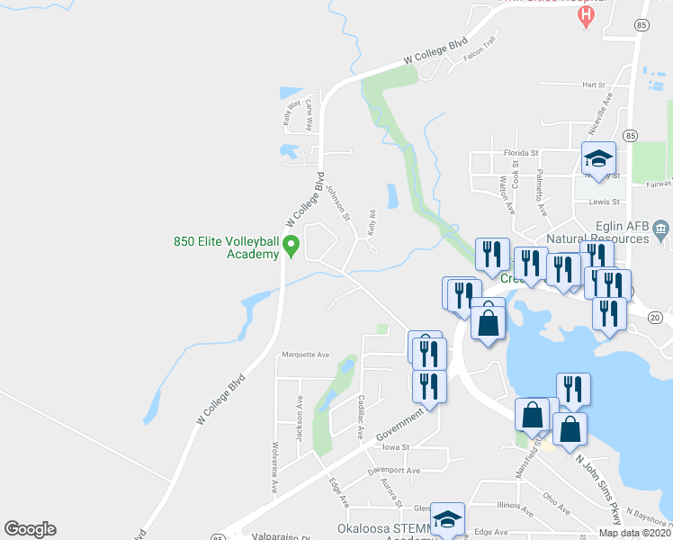 map of restaurants, bars, coffee shops, grocery stores, and more near 520 Kelly Mill Road in Valparaiso