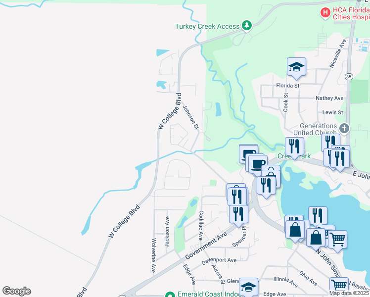 map of restaurants, bars, coffee shops, grocery stores, and more near 540 Kelly Mill Road in Valparaiso