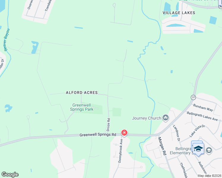 map of restaurants, bars, coffee shops, grocery stores, and more near 7812 Droze Road in Central