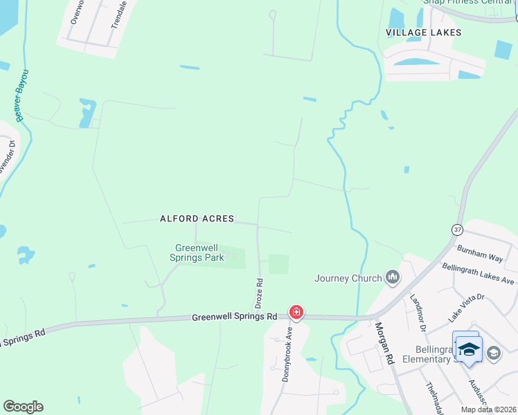 map of restaurants, bars, coffee shops, grocery stores, and more near 7812 Droze Road in Central