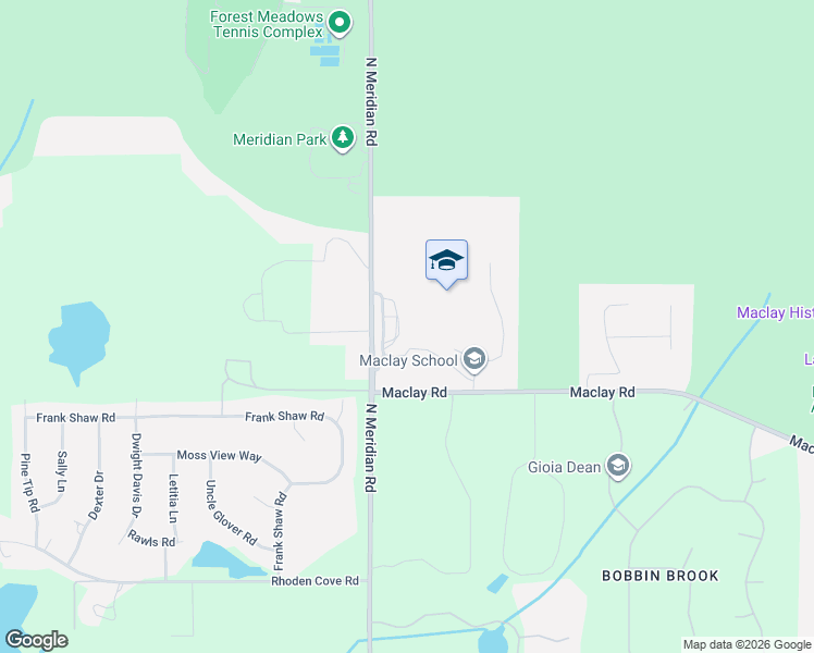 map of restaurants, bars, coffee shops, grocery stores, and more near 3737 North Meridian Road in Tallahassee