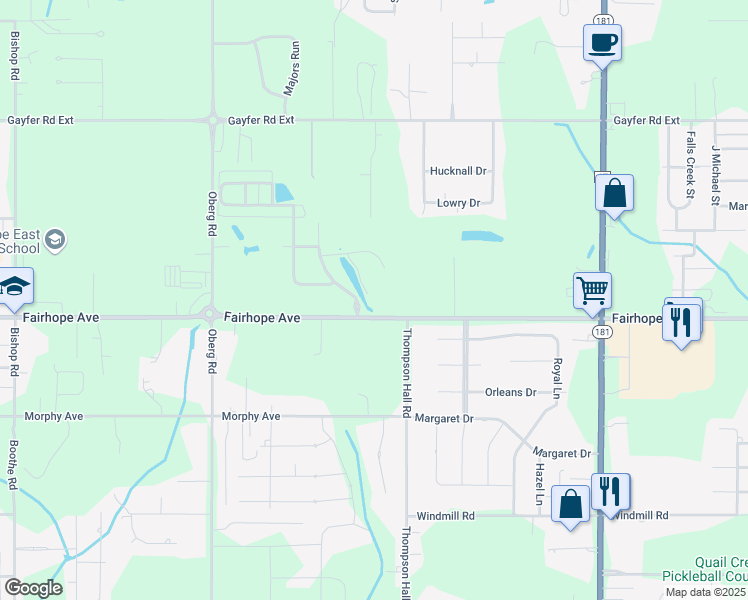 map of restaurants, bars, coffee shops, grocery stores, and more near 702 Creeping Willow Court in Fairhope