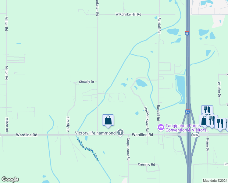 map of restaurants, bars, coffee shops, grocery stores, and more near 13061 Quick Boulevard in Hammond