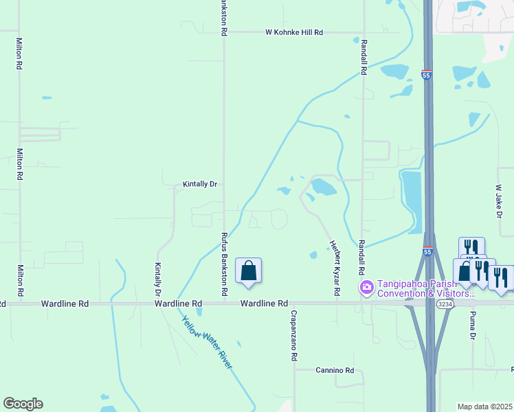 map of restaurants, bars, coffee shops, grocery stores, and more near 13061 Quick Boulevard in Hammond