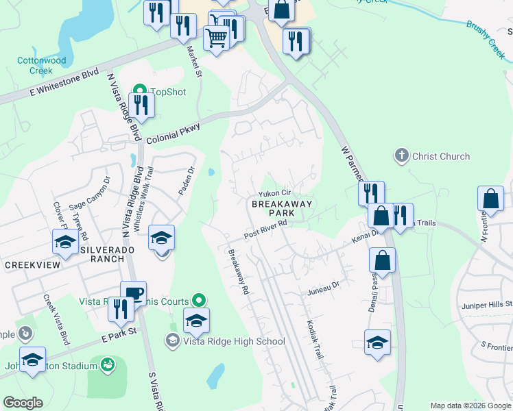map of restaurants, bars, coffee shops, grocery stores, and more near 2980 Yukon Circle in Cedar Park