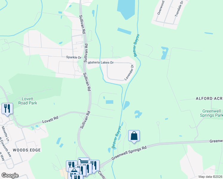 map of restaurants, bars, coffee shops, grocery stores, and more near 7833 Brett Place in Baton Rouge