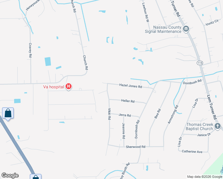 map of restaurants, bars, coffee shops, grocery stores, and more near 54574 Vikki Road in Callahan