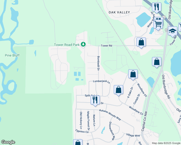 map of restaurants, bars, coffee shops, grocery stores, and more near 5729-5743 Jodphur Court in Tallahassee