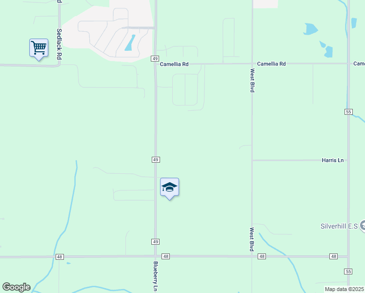 map of restaurants, bars, coffee shops, grocery stores, and more near 20508 Co Road 49 in Silverhill