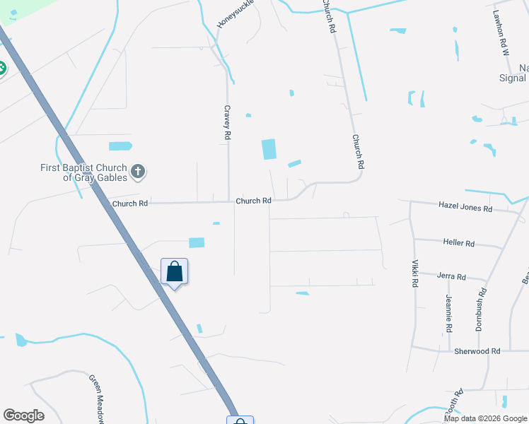 map of restaurants, bars, coffee shops, grocery stores, and more near 54350 Plantation Road in Callahan