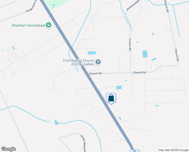 map of restaurants, bars, coffee shops, grocery stores, and more near 54028 Church Road in Callahan