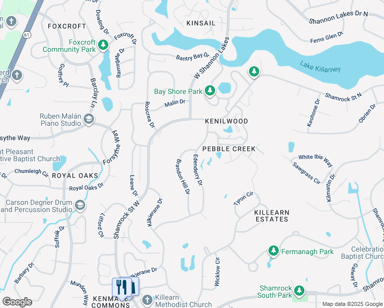 map of restaurants, bars, coffee shops, grocery stores, and more near 2948 Edenderry Drive in Tallahassee