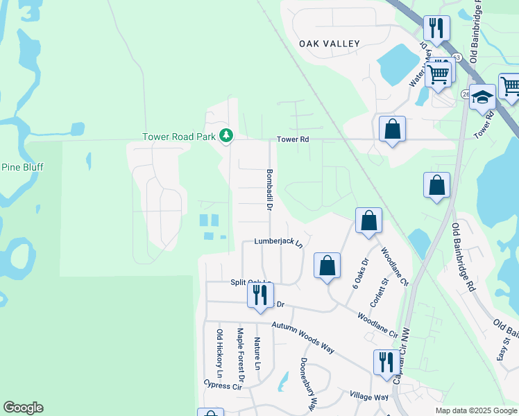 map of restaurants, bars, coffee shops, grocery stores, and more near 5729 Jodphur Court in Tallahassee