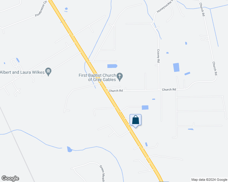 map of restaurants, bars, coffee shops, grocery stores, and more near 32202 Church Road in Callahan