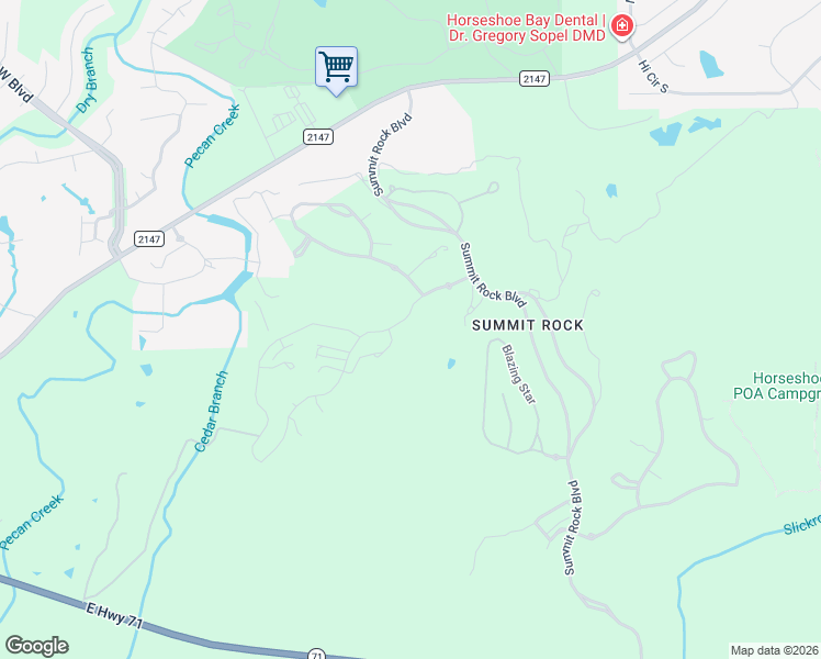 map of restaurants, bars, coffee shops, grocery stores, and more near in Horseshoe Bay