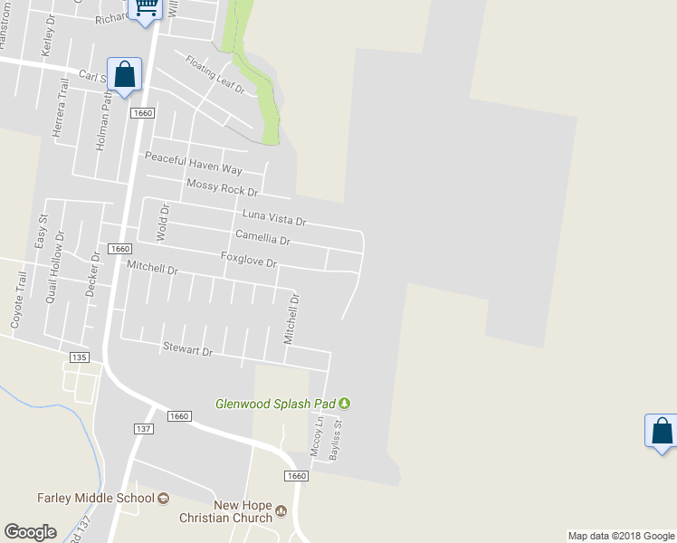 map of restaurants, bars, coffee shops, grocery stores, and more near 418 Foxglove Drive in Hutto