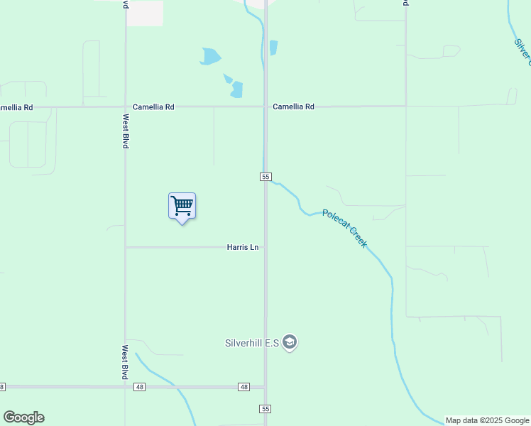 map of restaurants, bars, coffee shops, grocery stores, and more near 20773 County Road 55 in Silverhill