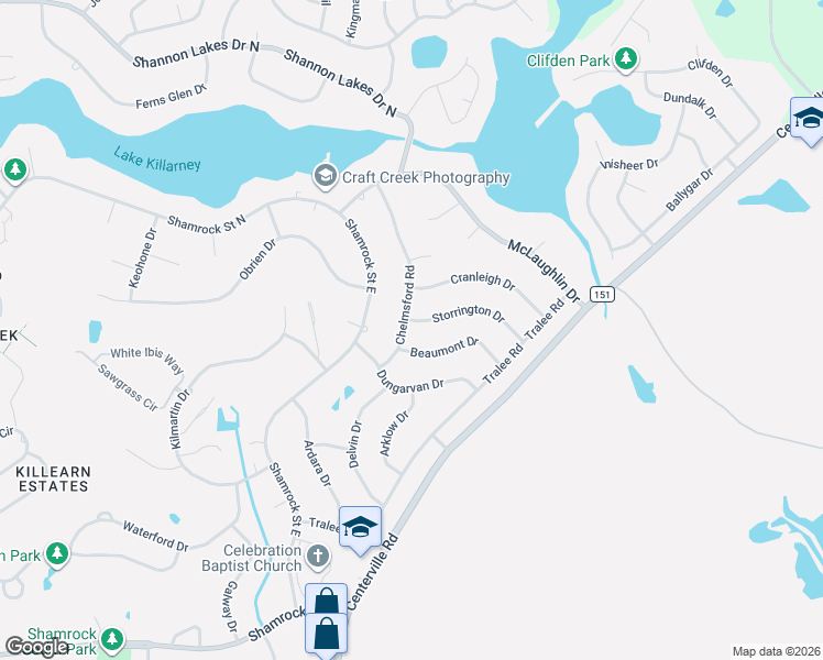 map of restaurants, bars, coffee shops, grocery stores, and more near 3204 Beaumont Drive in Tallahassee