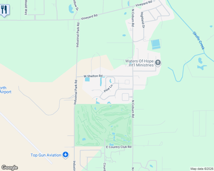 map of restaurants, bars, coffee shops, grocery stores, and more near 14 Pin Oak Lane in Hammond