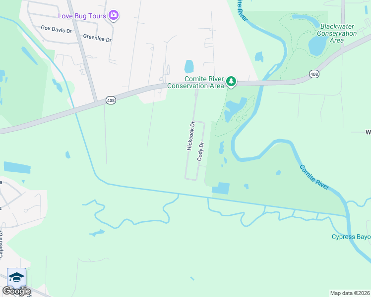 map of restaurants, bars, coffee shops, grocery stores, and more near 8619 Hickcock Drive in Baton Rouge